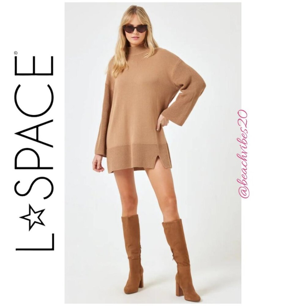 L*SPACE Lacy Sweater Mini Dress Cream Small NWT O-53